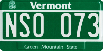 VT license plate NSO073