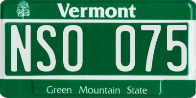 VT license plate NSO075