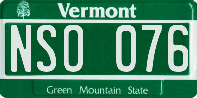 VT license plate NSO076