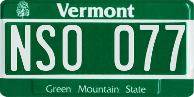 VT license plate NSO077