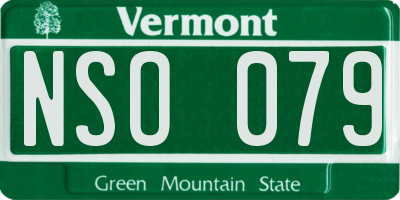 VT license plate NSO079