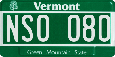 VT license plate NSO080