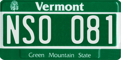 VT license plate NSO081