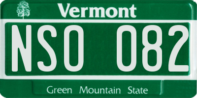 VT license plate NSO082