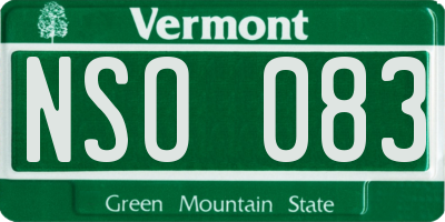 VT license plate NSO083