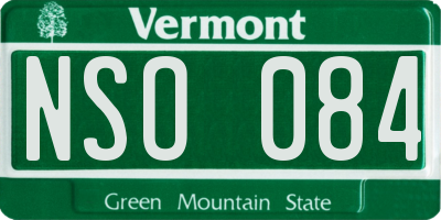 VT license plate NSO084