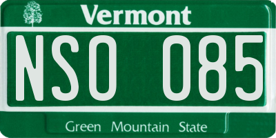 VT license plate NSO085