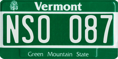 VT license plate NSO087