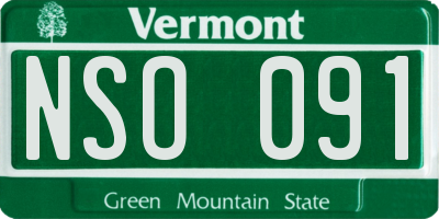 VT license plate NSO091