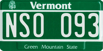 VT license plate NSO093