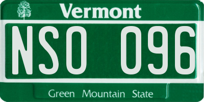 VT license plate NSO096
