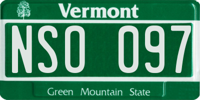 VT license plate NSO097