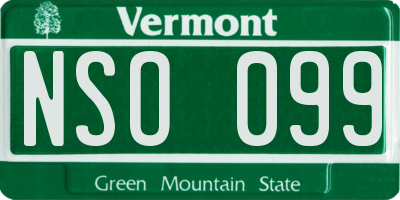 VT license plate NSO099