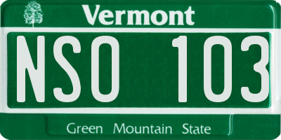 VT license plate NSO103