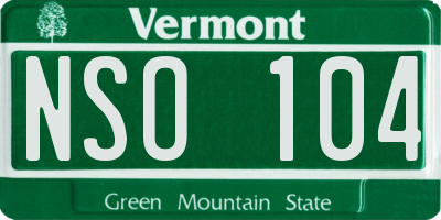 VT license plate NSO104