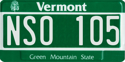 VT license plate NSO105