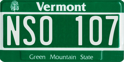 VT license plate NSO107
