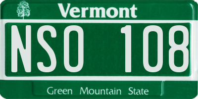 VT license plate NSO108