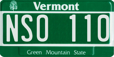 VT license plate NSO110