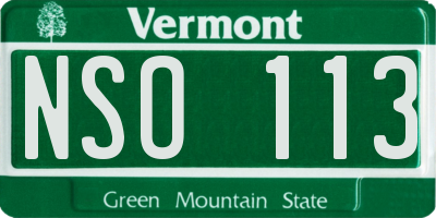 VT license plate NSO113
