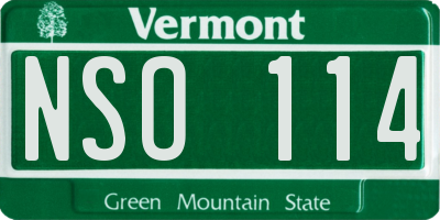 VT license plate NSO114