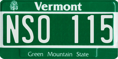 VT license plate NSO115