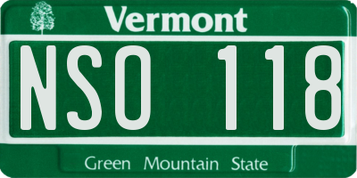 VT license plate NSO118
