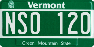 VT license plate NSO120