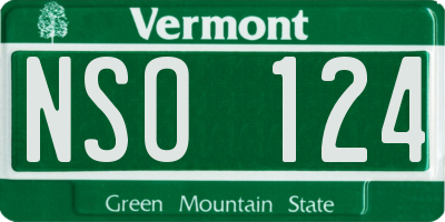 VT license plate NSO124