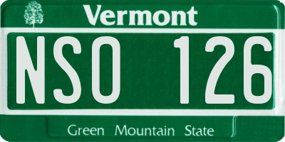 VT license plate NSO126