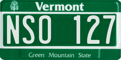 VT license plate NSO127