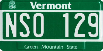 VT license plate NSO129