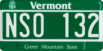VT license plate NSO132