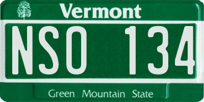 VT license plate NSO134