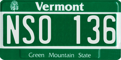 VT license plate NSO136