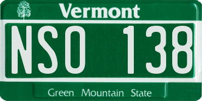VT license plate NSO138