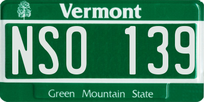 VT license plate NSO139