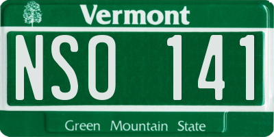 VT license plate NSO141