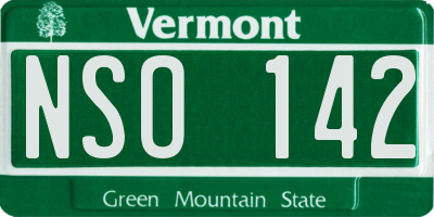 VT license plate NSO142