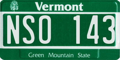 VT license plate NSO143