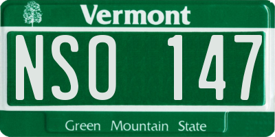 VT license plate NSO147