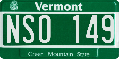 VT license plate NSO149