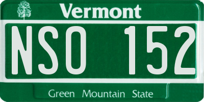 VT license plate NSO152
