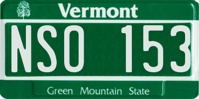 VT license plate NSO153