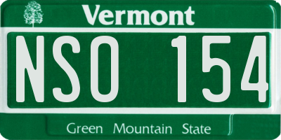 VT license plate NSO154