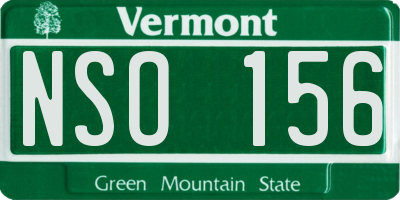 VT license plate NSO156