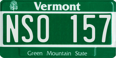 VT license plate NSO157