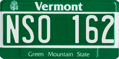 VT license plate NSO162