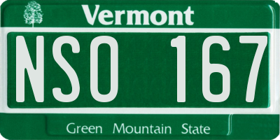 VT license plate NSO167