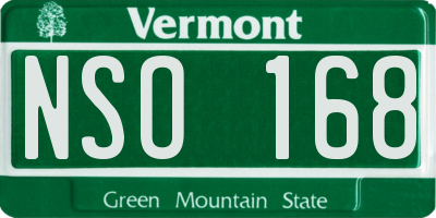 VT license plate NSO168